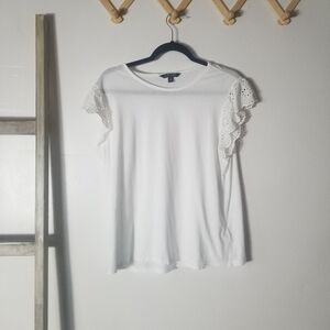 LAUREN RALPH LAUREN WOMEN'S WHITE BLOUSE SIZE LARGE (SEE ALL PHOTOS)